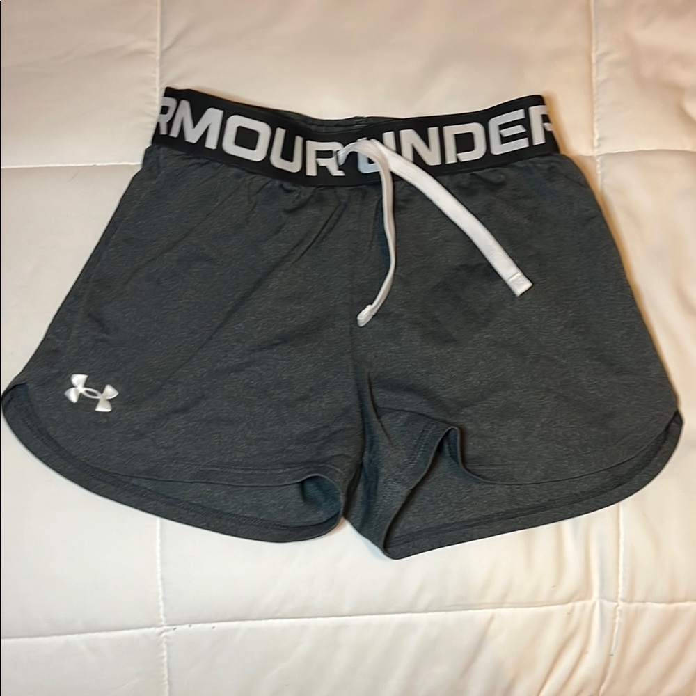 Under Armour Gray Athletic Shorts with Elastic Waistband